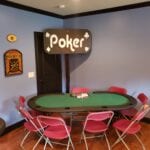 poker table for a casino party with rentals from a nashville company